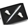 Tennis Shoe Shaped Cufflinks & Ball Point Pen Set with 2-Piece Gift Box